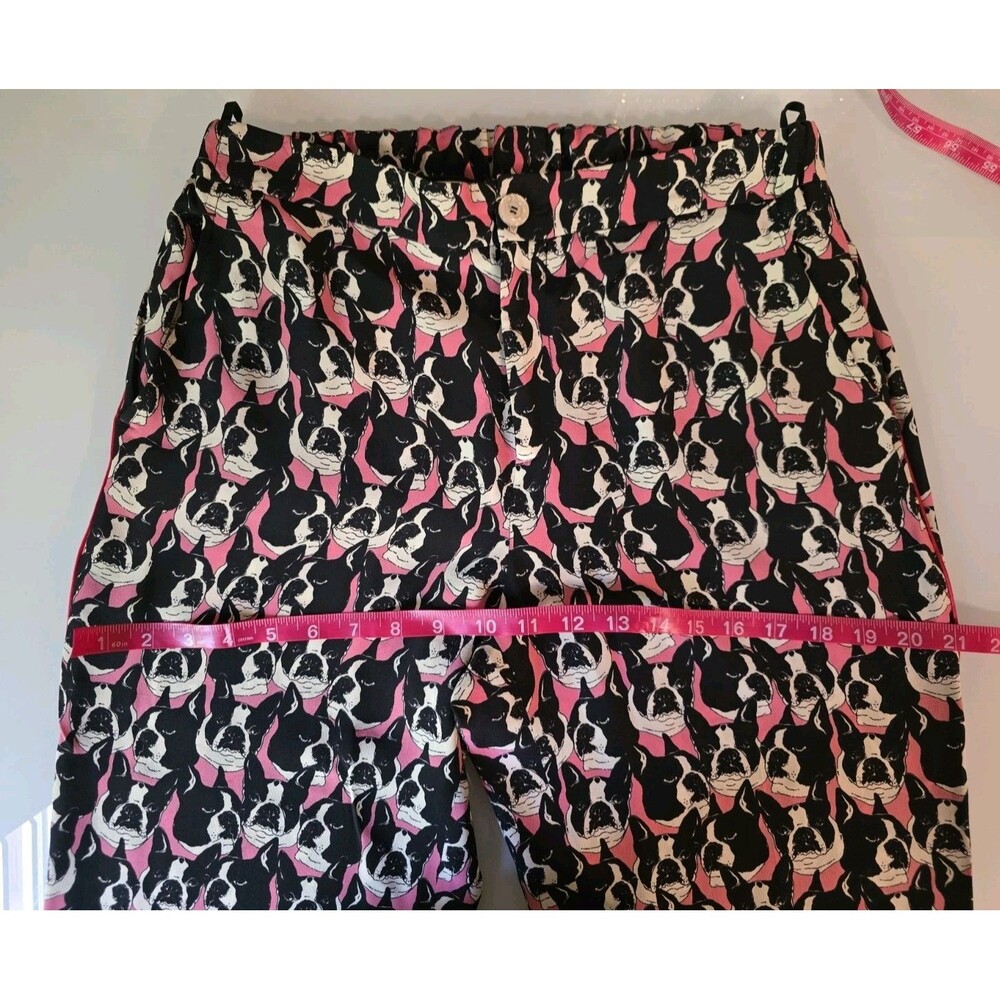 GUCCI Silk French Bulldog Pants Women's size EU 38, US MEDIUM, Pink Multicolor - Picture 6 of 16
